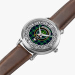 Scottish Abercrombie Scottish Clan Tartan Crest Badge Silver Automatic Watch Size 46mm