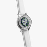 Scottish Baillie Clan Tartan Crest Badge Silver Automatic Watch Size 46mm