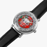 MacDonald of Keppoch Scottish Clan Tartan Crest Badge Silver Automatic Watch Size 46mm