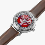 MacDougall Scottish Clan Tartan Crest Badge Old Silver Automatic Watch Size 46mm