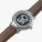 MacLaren Scottish Clan Tartan Crest Badge Silver Automatic Watch Size 46mm