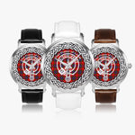 Scottish Fraser of Lovat Clan Tartan and Crest Badge Silver Automatic Watch Size 46mm