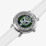 Scottish Rollo Clan Tartan Crest Badge Silver Automatic Watch Size 46mm