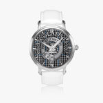 Clan Gladstone Crest & Tartan Knot Sterling Silver Unisex Automatic Watch (Silver) Size 46mm