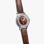 MacIver Scottish Clan Tartan Crest Badge Silver Automatic Watch Size 46mm