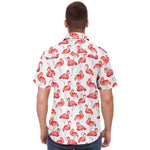 Men Hawaiian Shirt Flamingos Pattern Hawaiian Men Short Sleeve Shirt