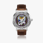 Carnegie Scottish Clan Tartan Crest Badge Silver Automatic Watch Size 46mm
