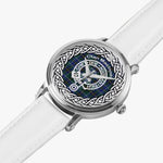 MacInnes Clan Tartan Crest Badge Silver Automatic Watch Size 46mm