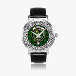 Kinloch Scottish Clan Tartan Crest Badge Silver Automatic Watch Size 46mm