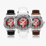Niven Scottish Clan Tartan Crest Badge Silver Automatic Watch Size 46mm
