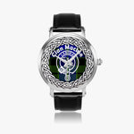 Scottish Mackie Clan Tartan Crest Badge Silver Automatic Watch Size 46mm