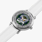 Mow Scottish Clan Tartan Crest Badge Silver Automatic Watch Size 46mm