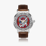 Lumsden Scottish Clan Tartan Crest Badge Silver Automatic Watch Size 46mm