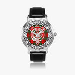 Scottish MacAulay Clan Tartan Crest Badge Silver Automatic Watch Size 46mm