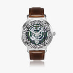 Scottish Kennedy Clan Tartan Crest Badge Silver Automatic Watch Size 46mm