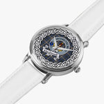 MacDowall Scottish Clan Tartan Crest Badge Silver Automatic Watch Size 46mm