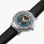Laing Scottish Clan Tartan Crest Badge Silver Automatic Watch Size 46mm