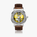 Scottish Barclay Clan Tartan Crest Badge Silver Automatic Watch Size 46mm
