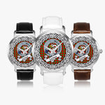 Lennox Scottish Clan Tartan Crest Badge Silver Automatic Watch Size 46mm