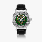 Halkett Scottish Clan Tartan Crest Badge Silver Automatic Watch Size 46mm