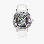Glass Scottish Clan Tartan Crest Badge Silver Automatic Watch Size 46mm