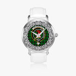 Halkerston Scottish Clan Tartan Crest Badge Silver Automatic Watch Size 46mm