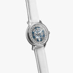 Scottish Napier Clan Tartan Crest Badge Silver Automatic Watch Size 46mm