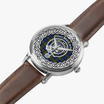 Scottish MacLaren Clan Tartan Crest Badge Silver Automatic Watch Size 46mm
