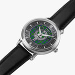 Clan Hunter Crest & Tartan Knot Sterling Silver Unisex Automatic Watch (Silver) Size 46mm