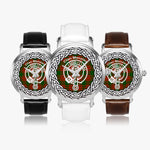 Menzies Clan Tartan Crest Badge Silver Automatic Watch Size 46mm