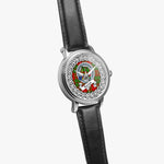 Burnet Scottish Clan Tartan Crest Badge Silver Automatic Watch Size 46mm