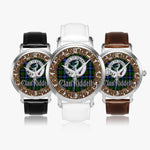 Scottish Riddell Hunting Celtic Circle Silver Automatic Watch Size 46mm