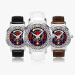 Pentland Scottish Clan Tartan Crest Badge Silver Automatic Watch Size 46mm