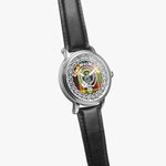 Scottish MacMillan Clan Tartan Crest Badge Silver Automatic Watch Size 46mm