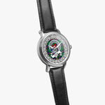 Young Scottish Clan Tartan Crest Badge Silver Automatic Watch Size 46mm