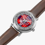Scottish Hamilton Clan Tartan Crest Badge Old Silver Automatic Watch Size 46mm