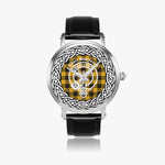 Scottish Macleod Clan Tartan Crest Badge Silver Automatic Watch Size 46mm