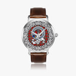 MacBain Scottish Clan Tartan Crest Badge Silver Automatic Watch Size 46mm