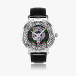 Donaldson Scottish Clan Tartan Crest Badge Silver Automatic Watch Size 46mm