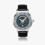 MacCorquodale Scottish Clan Tartan Crest Badge Silver Automatic Watch Size 46mm