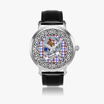 Boswell Scottish Clan Tartan Crest Badge Silver Automatic Watch Size 46mm