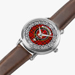 MacColl Scottish Clan Tartan Crest Badge Silver Automatic Watch Size 46mm