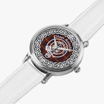 Scottish Ainslie Clan Tartan Crest Badge Silver Automatic Watch Size 46mm