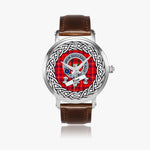 Ross Scottish Clan Tartan Crest Badge Silver Automatic Watch Size 46mm