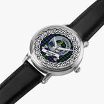 Hunter Scottish Clan Tartan Crest Badge Silver Automatic Watch Size 46mm