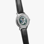 Carmichael Scottish Clan Tartan Crest Badge Silver Automatic Watch Size 46mm