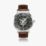 Clan Cochrane Crest & Tartan Knot Sterling Silver Unisex Automatic Watch (Silver) Size 46mm