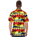 Men Hawaiian Shirt Blue Wave at Sunrise Hawaiian Men Short Sleeve Shirt