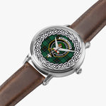 MacAlpine Scottish Clan Tartan Crest Badge Silver Automatic Watch Size 46mm