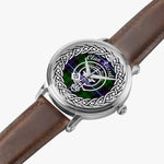 Scottish Russell Clan Tartan Crest Badge Silver Automatic Watch Size 46mm